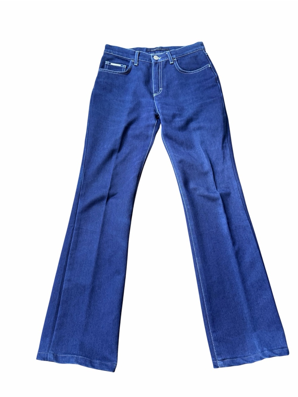 VALENTINO Flare Leg Indigo Blue Denim Jeans Women’s Size 27/ Inseam 29”